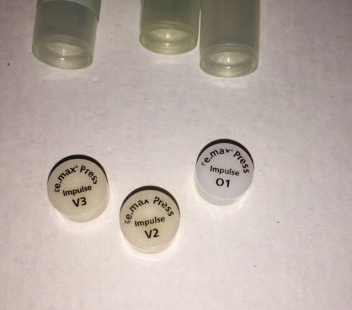 e.Max Press V2, V3, O1 (Value/Opal) Impulse QTY 3 Ingots NEW (Ivoclar Vivadent)