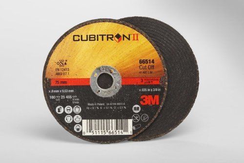 3M (COW) Cut-Off Wheel T1 66514, 3 in x .035 in x 3/8 in, 25 per inner