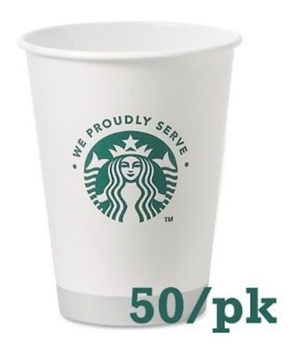 Starbucks White Disposable Hot Paper Cup, 12 Ounce, 50 Pack Starbuck coffee cups
