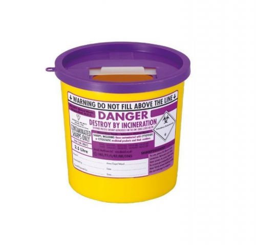 Sharpsguard Cyto Purple Lid 2.5l Colour Coded Sharps Bin