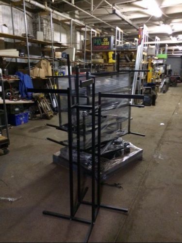 4 Way Racks Black Used Clothing Store Fixtures LOT 10 Standard Arm Display DEAL