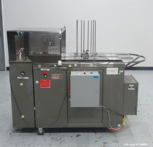 Used- Bivans Model 54L Convey-O-Mat Semi-Automatic Vertical Cartoner. Machine is