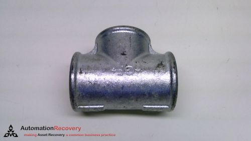 GEORG FISCHER 770130208, GALVANIZED TEE FITTING, 1-1/2&#034; BSPP FEMALE, NEW #219578