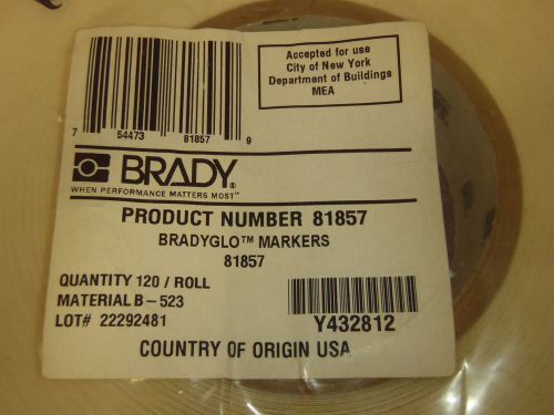 BRADY 81857 GLO-MARKERS, Marking Tape, 120 Per Roll, 1&#034; x 18&#034; !Tea-Cart!