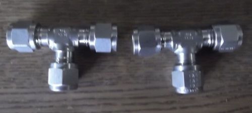 2 Gyrolok Hoke 1/4&#034; Tees Model 4TTT swagelok cross ref 400-3