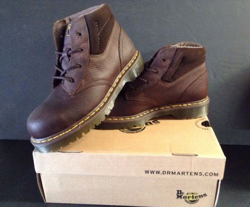 DR. MARTENS Men&#039;s Size 9M Work Boot Brown With Steel Cap Toe 12242200