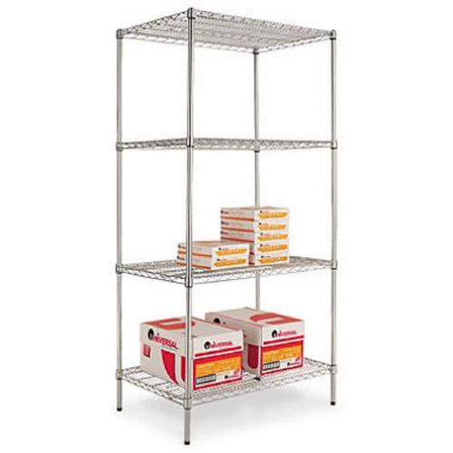 36&#034; x 24&#034; 4-Shelf Wire Shelving Unit, Silver Office Restaurnat Home AB967937