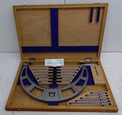 JAPAN! NSK 06&#034;-12&#034; INTERCHANGEABLE ANVIL OUTSIDE MICROMETER SET