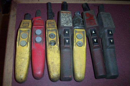 Lot of 7 mixed pendant control station for chain hoist parts or repaire for sale