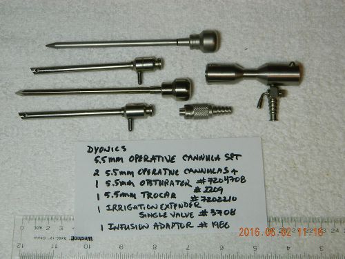 Smith &amp; nephew, dyonics, 5.5mm operative cannula set, arthroscopy for sale