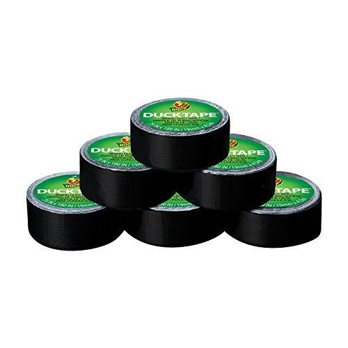 Duck Brand 284109 Ducklings Mini Duck Tape Rolls, Black, .75-Inch by 15 Feet, 6