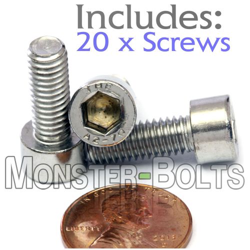 M6 x 16mm – Qty 20 – DIN 912 SOCKET HEAD Cap Screws - Stainless Steel A2 / 18-8