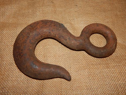 Vintage DIRIGO Heavy Duty Forged Steel 8 1/2&#034; Long Crane Hook INDUSTRIAL