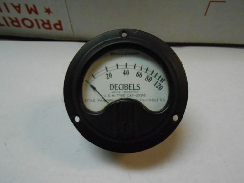 PH-66889-1  WESTINGHOUSE  METER 0-120 DECIBELS  FS=1VOLT DC  NOS