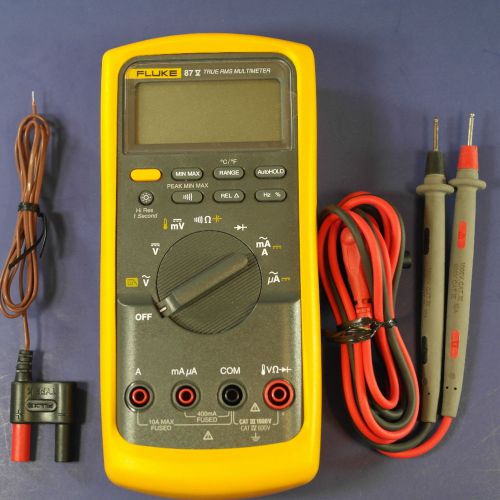 Fluke 87V TRMS Multimeter, Excellent with Screen Protector and Probes