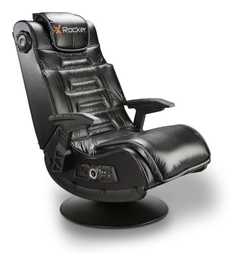 X rocker 51396 pro series pedestal 2.1 video gaming chair wireless new black tv for sale