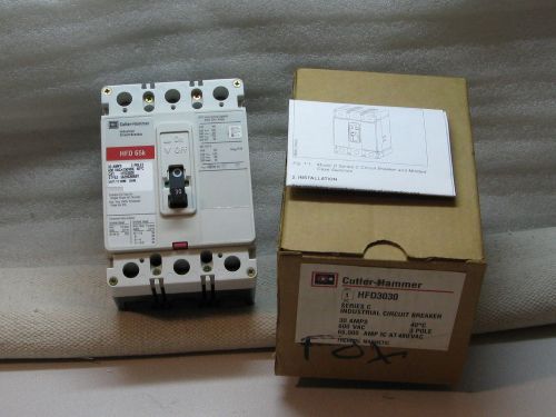 Nib hfd 65k cutler hammer circuit breaker 30 amps 3 poles hfd3030 for sale