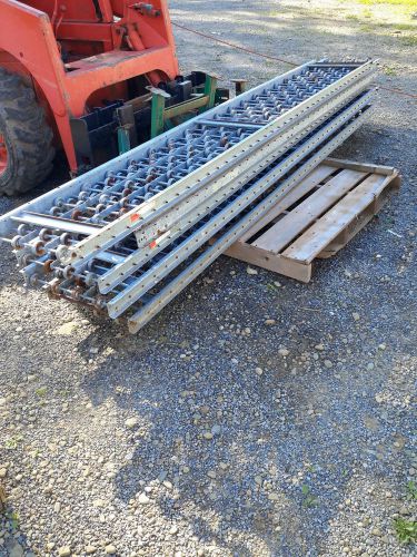 Lot of 7 steel skate wheel transfer gravity roller conveyor 18&#034; x 10&#039; section for sale