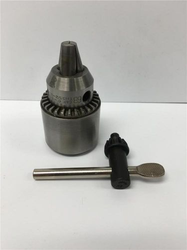 USA Heavy Duty 6B Supreme Smooth Drill Chuck &amp; K3 Key 0-1/2&#034; Cap 1/2&#034;-20 Thread