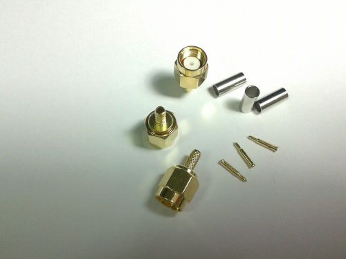 100pcs gold plated sma male crimp for rg174 rg179 rg316 rg188 adapter for sale