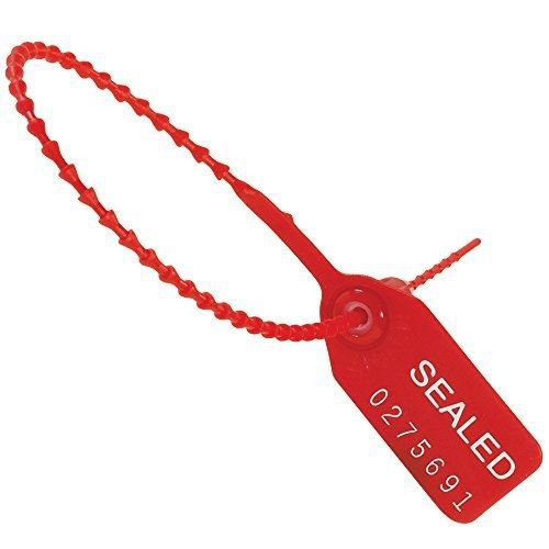 Aviditi SE1012 &#034;Tug Tight&#034; Pull-Tight Seals, 15&#034;, Red (Pack of 100)