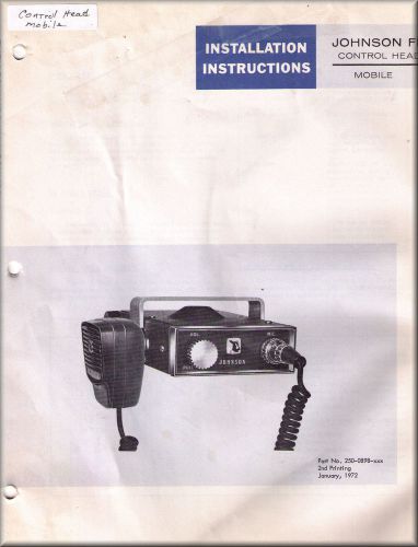 Johnson Manual CONTROL HEAD MOBILE