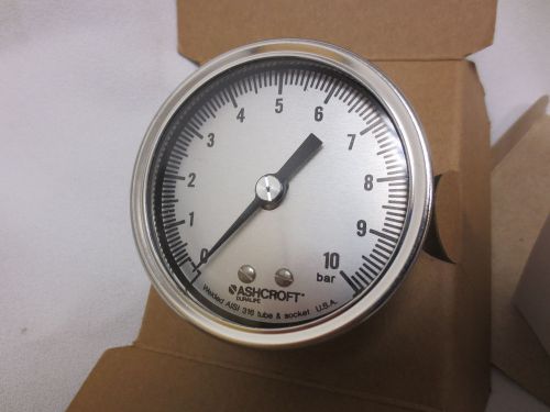 New ashcroft  2-1/2&#034; 316ss 10 bar duralife pressure gauge 251009sw 01b xuc 10 br for sale