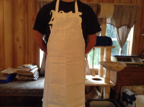 Full length economy white apron