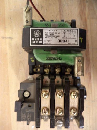 GE CR206A1 NEMA 00 MOTOR STARTER CONTACTOR WITH 230V COIL