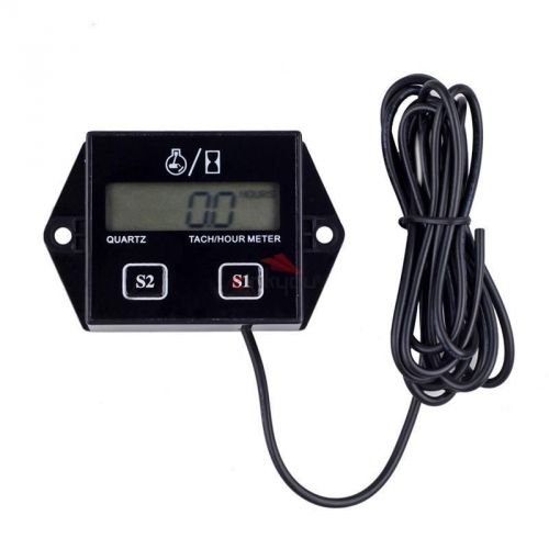 Motorcycle bike spark plugs engine digital tach hour meter gauge tachometer for sale