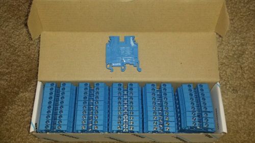 50 ENTRELEC M4/6 5116 RAIL MOUNT TERMINAL BLOCK BLUE NEW IN BOX