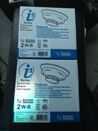 Two system sensor 2w-b i3 series 2-wire, photoelectric i3 smoke detectors for sale