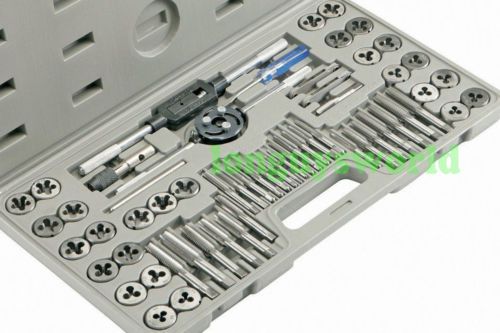 TAP &amp; DIE 60 PC SET ALLOY STEEL BOTH SAE &amp; METRIC THREAD SIZES THREADING TOOL