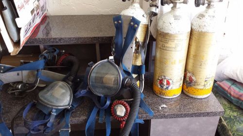 2 regulators, 2 backpacks, 3 tanks Survivair Sigma Firefighter SCBA 2216 PSI