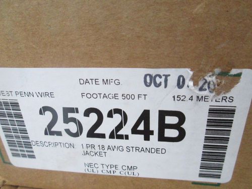 West Penn Wire 25224B  500 feet for Plenums, Security, Sound etc...