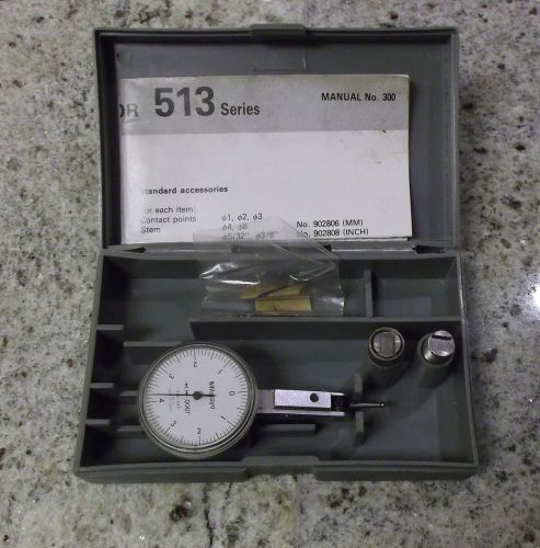 Mitutoyo 513-243 .0001&#034;-.008&#034; Dial Test Indicator  w/Case