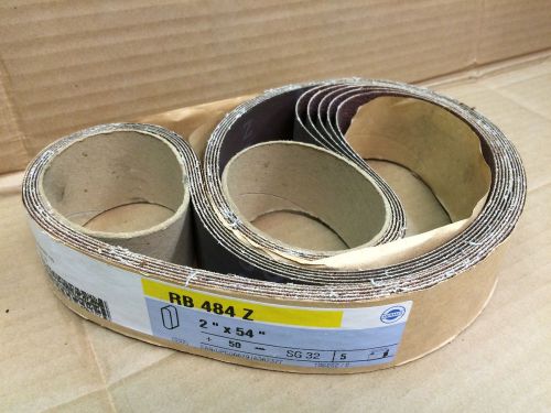 Hermes Abrasives 2x54 Sanding Belt, 50 Grit, RB484Z, - Lot of 5 belts