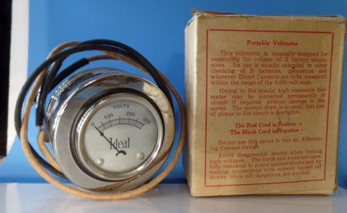 Vintage nos chrome readrite high voltage 0-300v meter gauge for sale