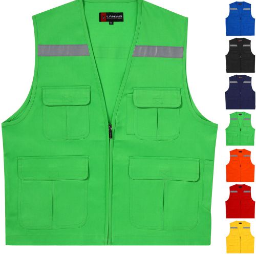 Mesh Safety Vest Emergency Waistcoat Jacket Hi Reflective Grid Tape EN471 Class2