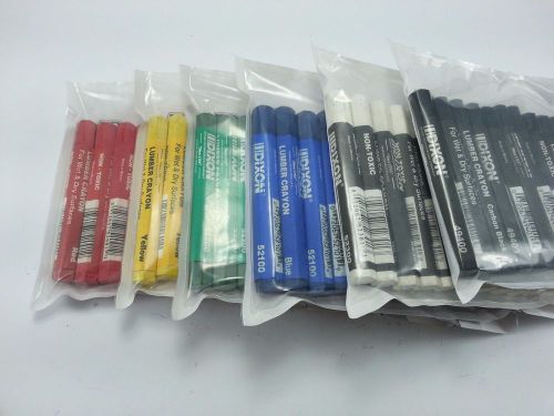 6 packs dixon lumber crayons red, yellow, blue, green, black, white total qty 72 for sale