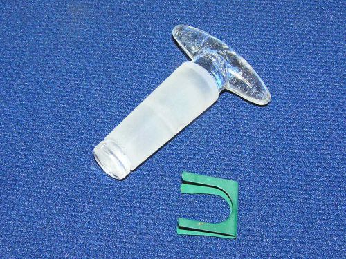 Pyrex Glass Stopcock Plug with Retaining Clip, Size #4