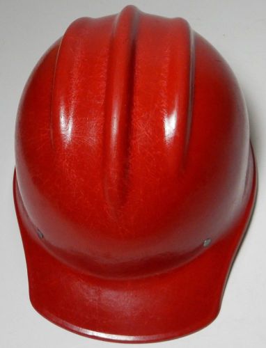 vintage RED BULLARD 502 FIBERGLASS HARD HAT IRONWORKER nice