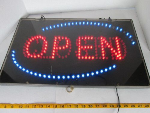 Open/Closed Lighted Sign Red/Blue on Black 23&#034; x 14&#034; Model 5000 Moving Lights S