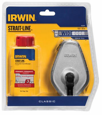 IRWIN INDUSTRIAL TOOL CO - 100&#039; Aluminum Chalk Reel &amp; 4 OZ Red Chalk