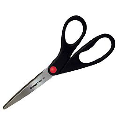 Office Depot Economy-Priced Scissors, 8in. Offset, Black Handles