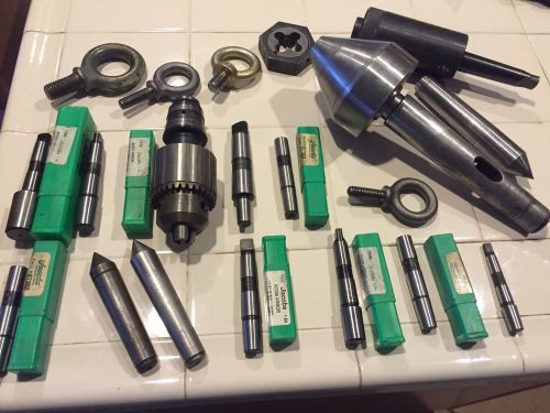 MACHINIST TOOLS, Jacobs Chuck, Arbors, Riten Live Center, Eye Bolts + More