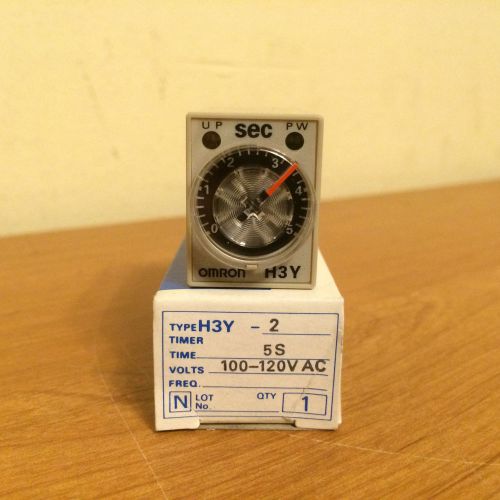 NIB Omron H3Y-2 5 Second Timer 100-120VAC