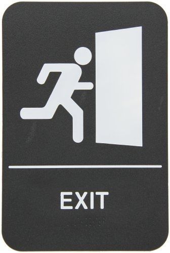 Rockwood bfm682.black bfm series ada molded plastic exit sign, 6&#034; width x 9&#034; for sale