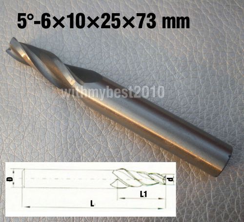 Lot 1pcs 3Flute HSS Taper End Mills Taper Angle 5 degree Dia 6mm Shank Dia 10mm