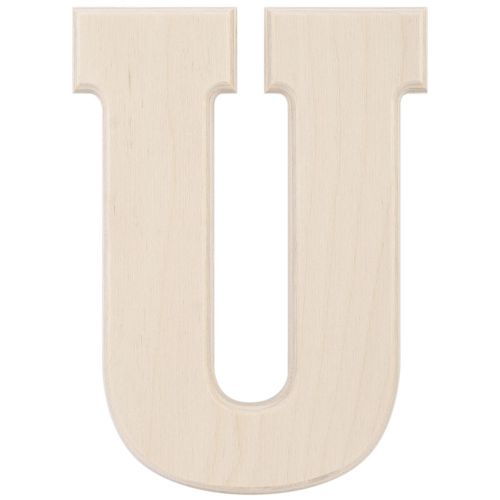 &#034;Baltic Birch University Font Letters &amp; Numbers 5.25&#034;&#034;-U, Set Of 6&#034;